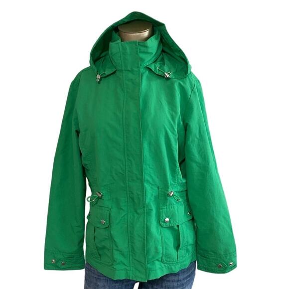 Lands' End Jackets & Blazers - Lands End Women Small Windbreaker Rain Jacket Light Weight Green Hooded